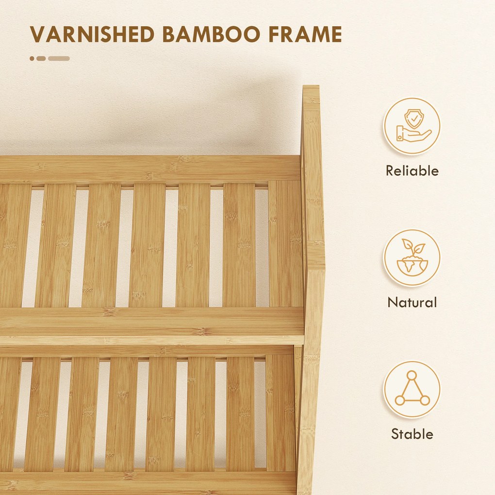 kleankin Raft din bambus pentru depozitare deasupra toaletei, Org | Aosom Romania