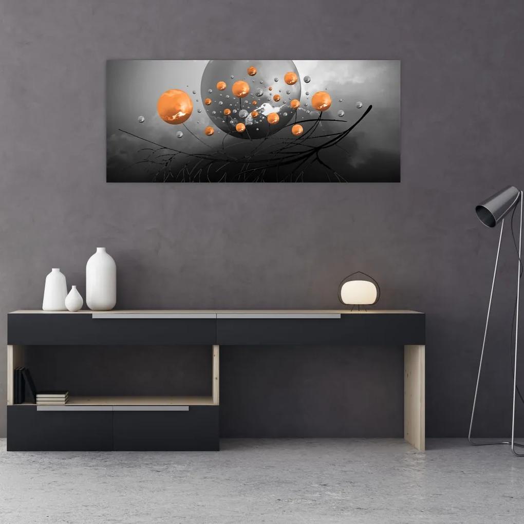 Tablou cu bile portocalii (120x50 cm), în 40 de alte dimensiuni noi