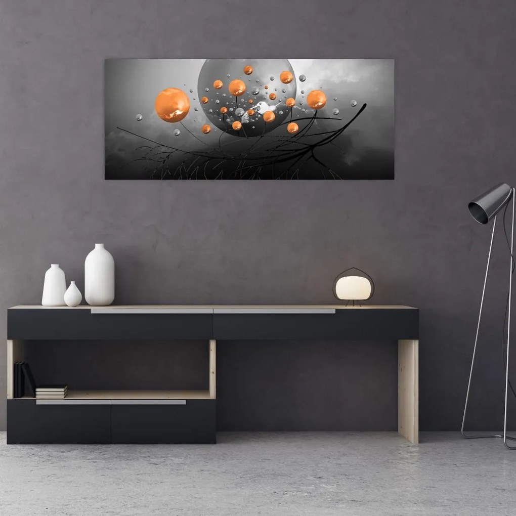 Tabloul cu bile portocalii (120x50 cm)