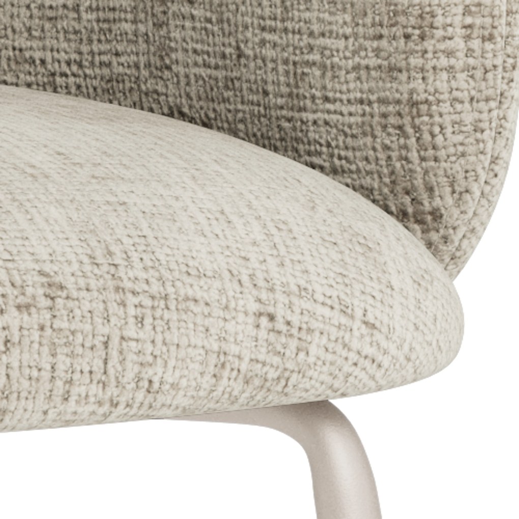 MAZZONI EXPORT CLARA Bej (țesătură Juto 4)/picioare bej-gri (cașmir) - SCAUN MODERN ADÂNC TAPIȚAT PENTRU SALON/LIVING/BIROU LOFT