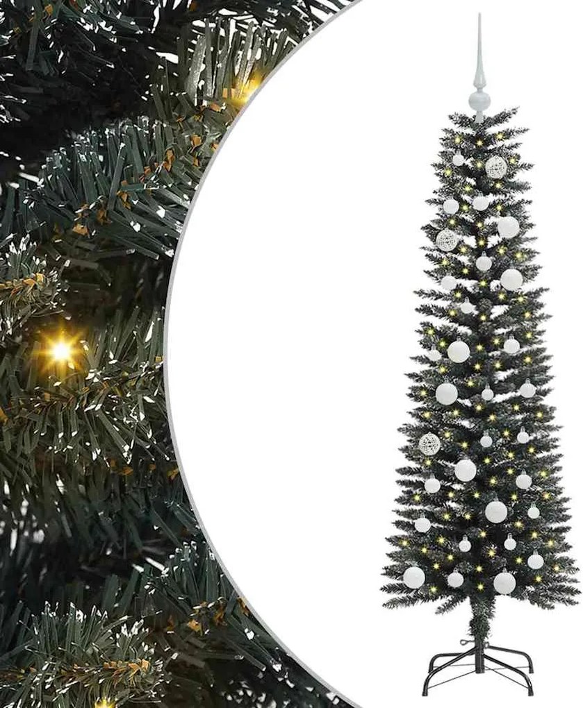 vidaXL Brad de Crăciun artificial Verde 150 cm PVC și Plastic și Oțel