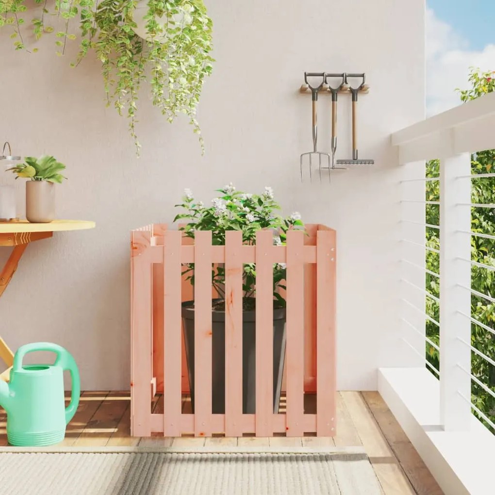 vidaXL Jardinieră grădină design gard, 70x70x70 cm, lemn masiv douglas