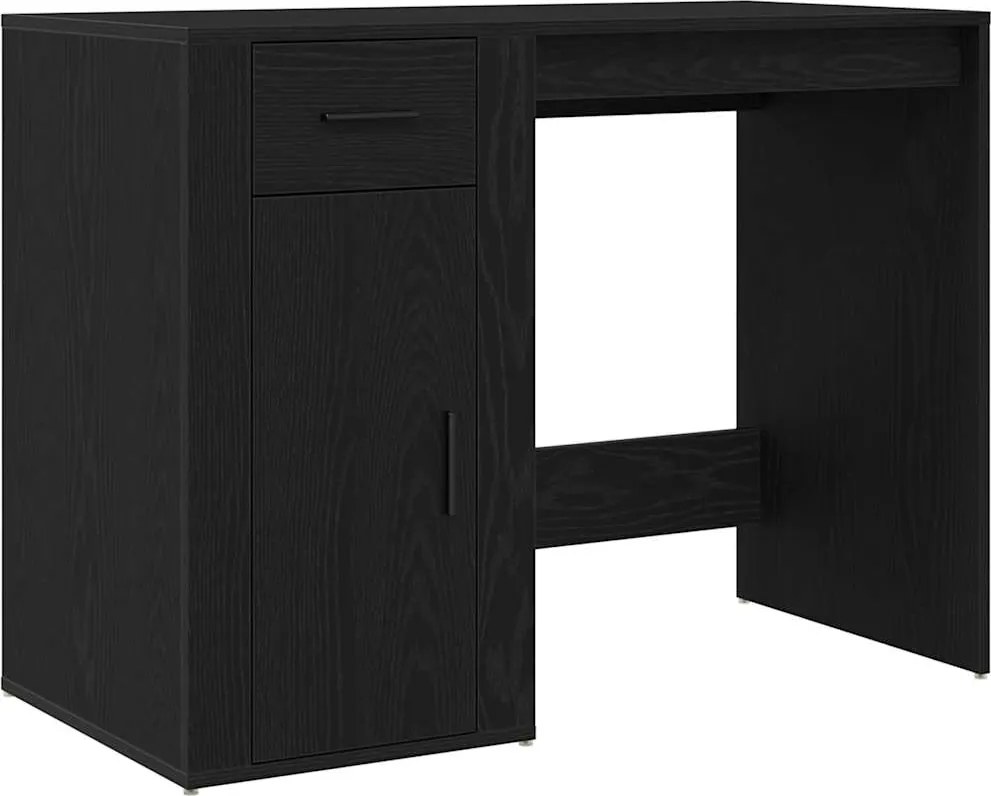 vidaXL Birou cu sertar Stejar Negru 100 x 49 x 74 cm Lemn compozit