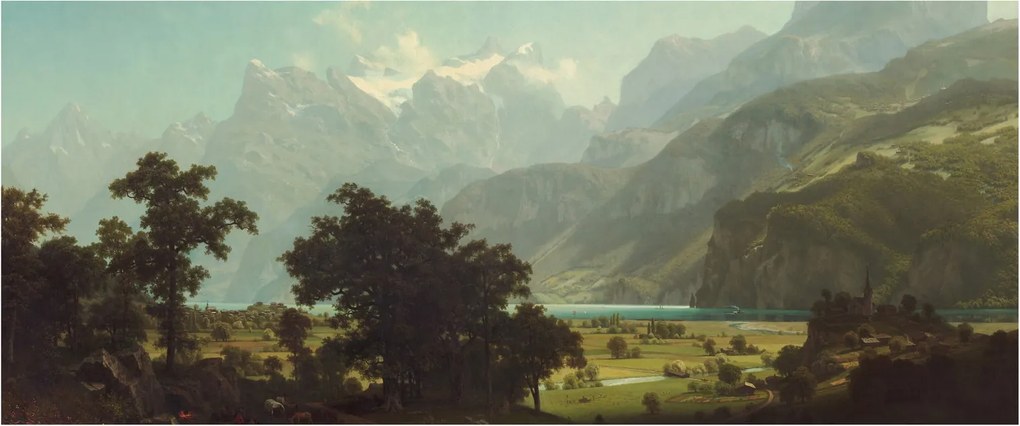 Tablou - Albert Bierstadt, Lake Lucerne, reproducere (120x50 cm)