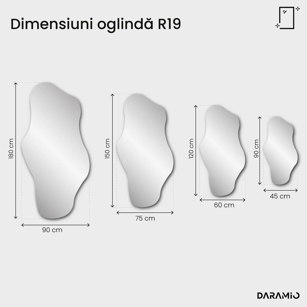 Oglindă asimetrică cu fațetă Pure R19