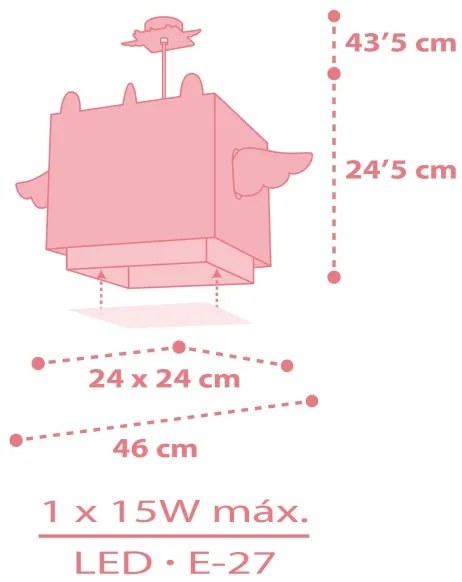 Lustră pentru copii LITTLE UNICORN 1xE27/15W/230V Dalber 64592