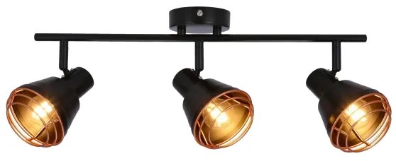 Spot NERIA 3xE14/40W/230V negru/cupru