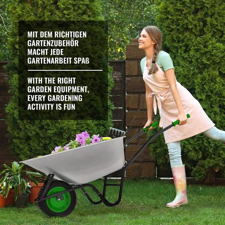 TIMBERTECH Roabă de grădină 140 x 54 x 60 cm, verde, oțel