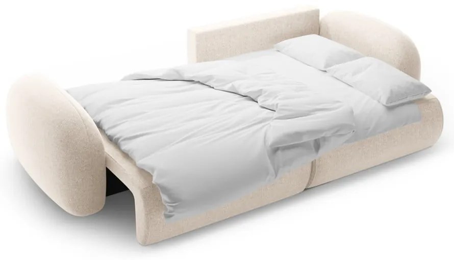 Colțar crem extensibil/cu spațiu de depozitare cu tapițerie din chenille Tonale – Cosmopolitan Design