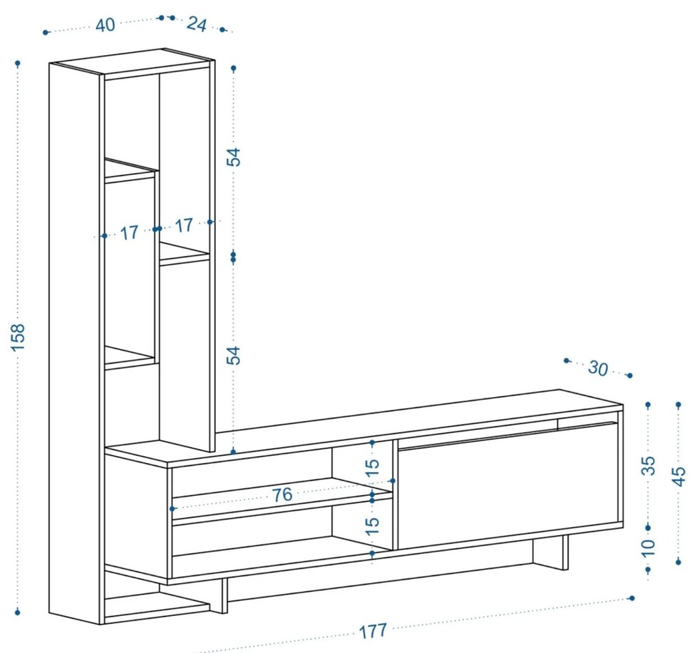Mobilier living Aliex 13 (stejar zafir). 1095618