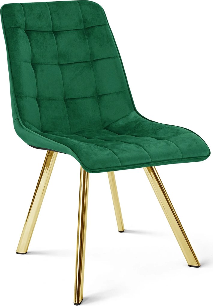 Scaun Bucatarie/Dining Spirit Plus Catifea Verde, Picioare Metalice, Finisaj Auriu
