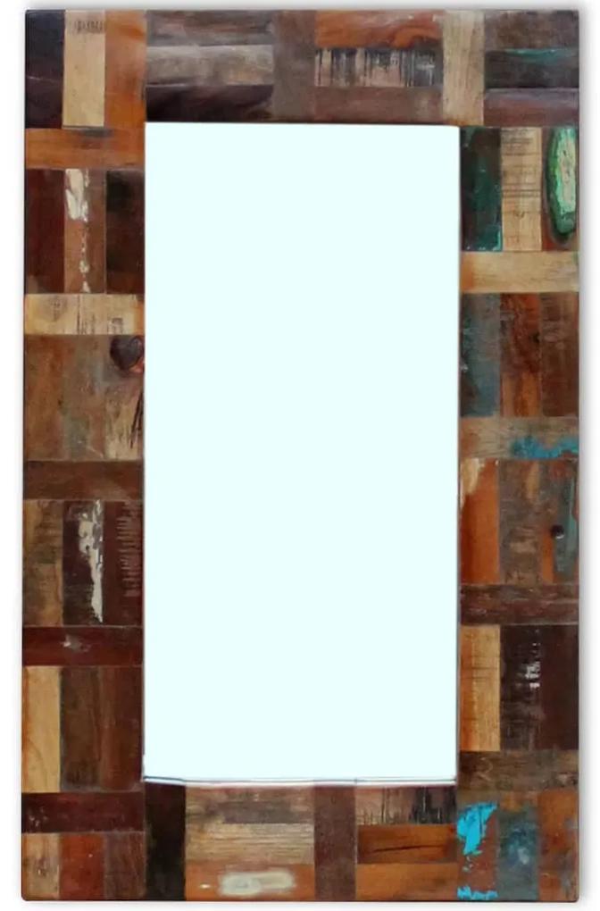 243329 vidaXL Oglindă din lemn reciclat de esență tare, 80x50 cm