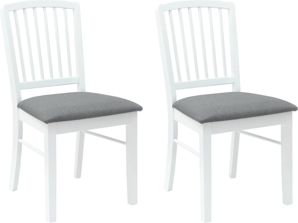 vidaXL Scaune de dining 2 pcs Alb 50 x 52,5 x 91 cm