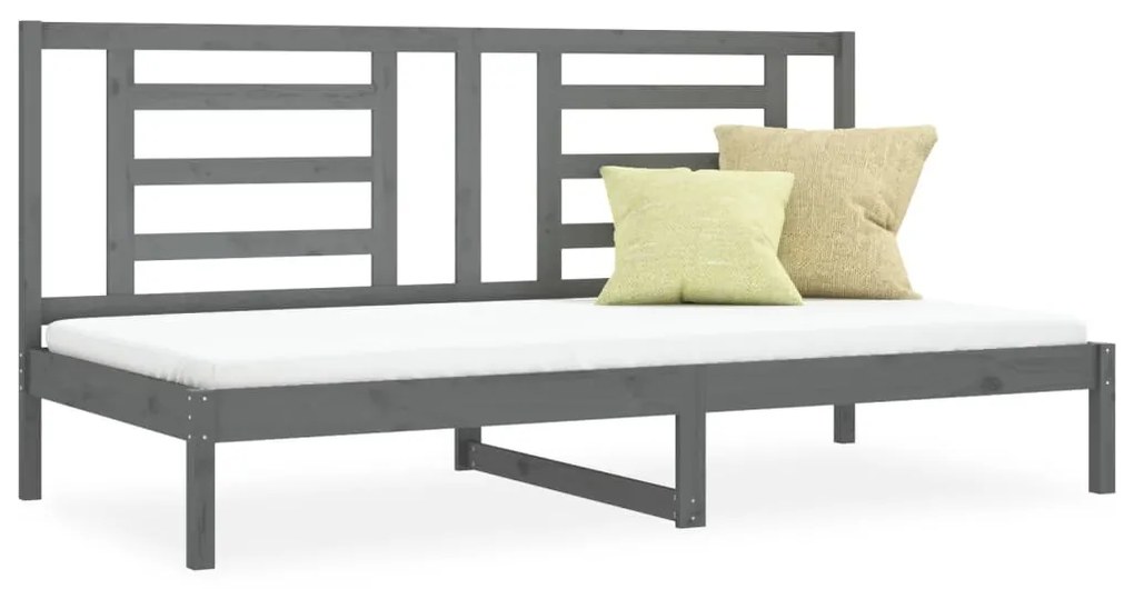 3108063 vidaXL Pat de zi, gri, 80x200 cm, lemn masiv de pin