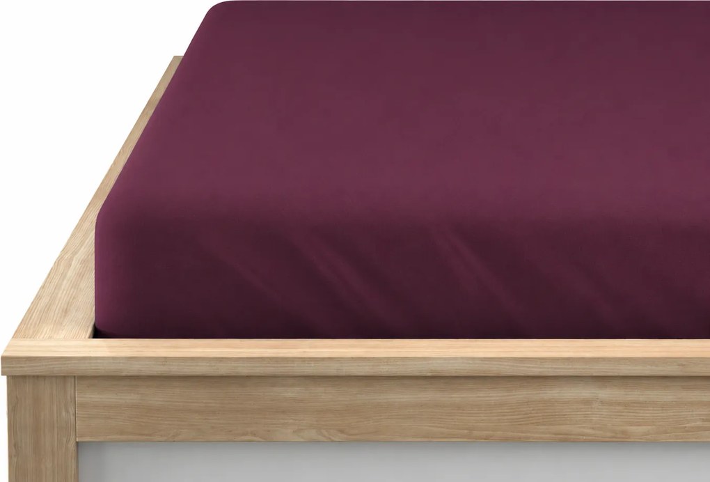 Cearsaf Jersey cu Lycra visiniu inchis 180 x 200 cm