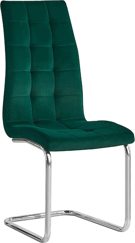 Scaun bucatarie SALOMA NEW, stofa catifelata verde, 42x56,5x105 cm
