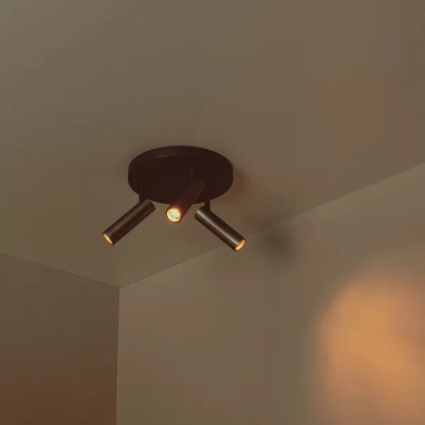 Lucide 22974/13/15 - Plafonieră cu spoturi GRADO 3xGU10/12W/230V maro/negru