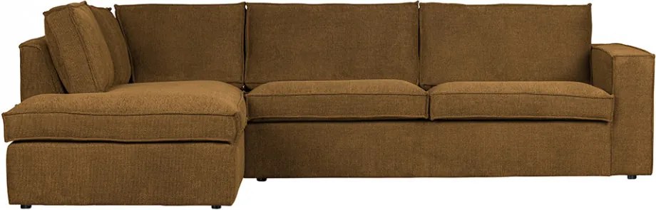 Canapea cu colt maro bronz din poliester 283 cm Freddie Left Woood