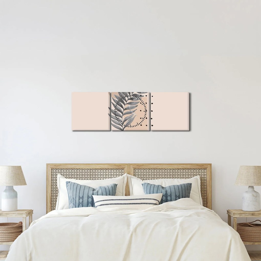 Tablou - Foaie ilustrată N⁰2 (cu ceas) (90x30 cm)