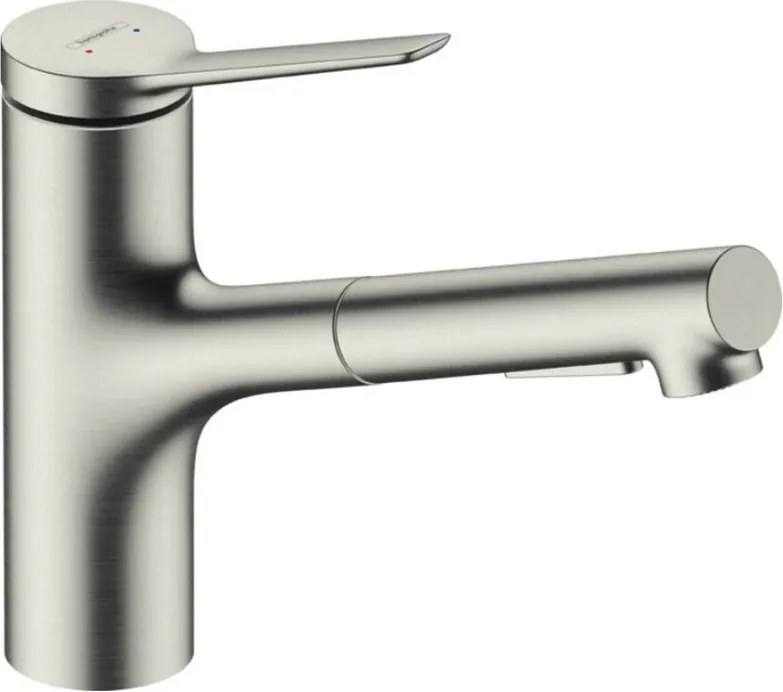 Baterie bucatarie cu dus extractibil crom periat Hansgrohe Zesis M33 150 sBox lite cu 2 jeturi