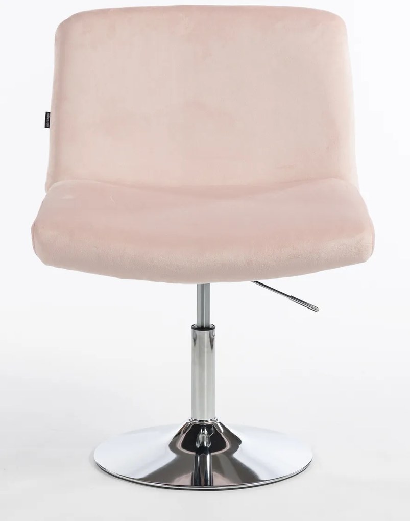 HR150N Scaun Roz Pudra din Catifea cu Bază Cromata
