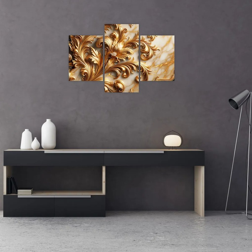 Tablou - Marmură cu auriu (90x60 cm)
