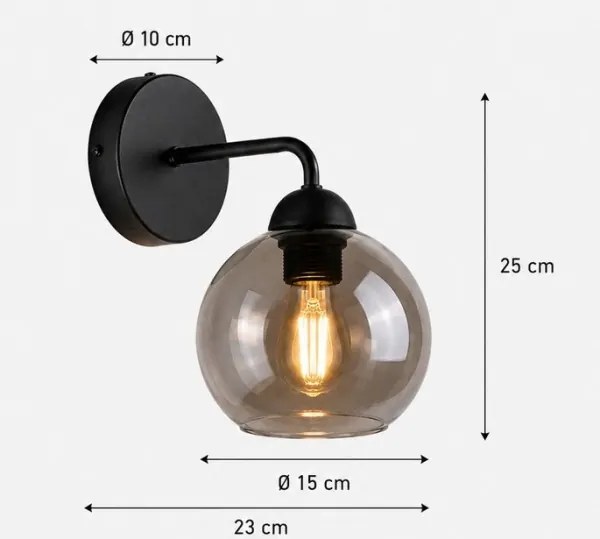 Aplică OSMO 1xE27/60W/230V negru