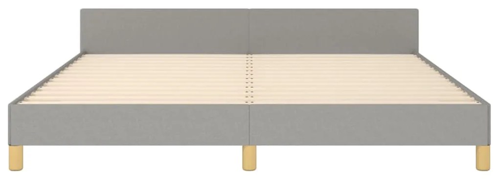 Cadru de pat cu tablie, gri deschis, 180x200 cm, textil Gri deschis, 180 x 200 cm, Cu blocuri patrate