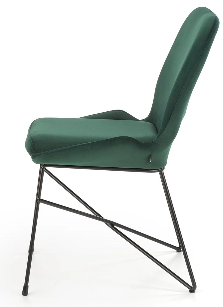 Scaun de masa catifea Verde Inchis, LASE 454