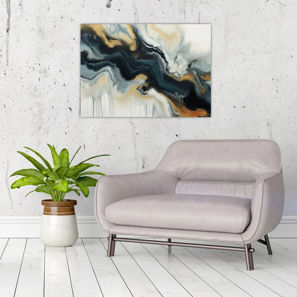 Tablou pe sticlă - Desen marmorat (70x50 cm)