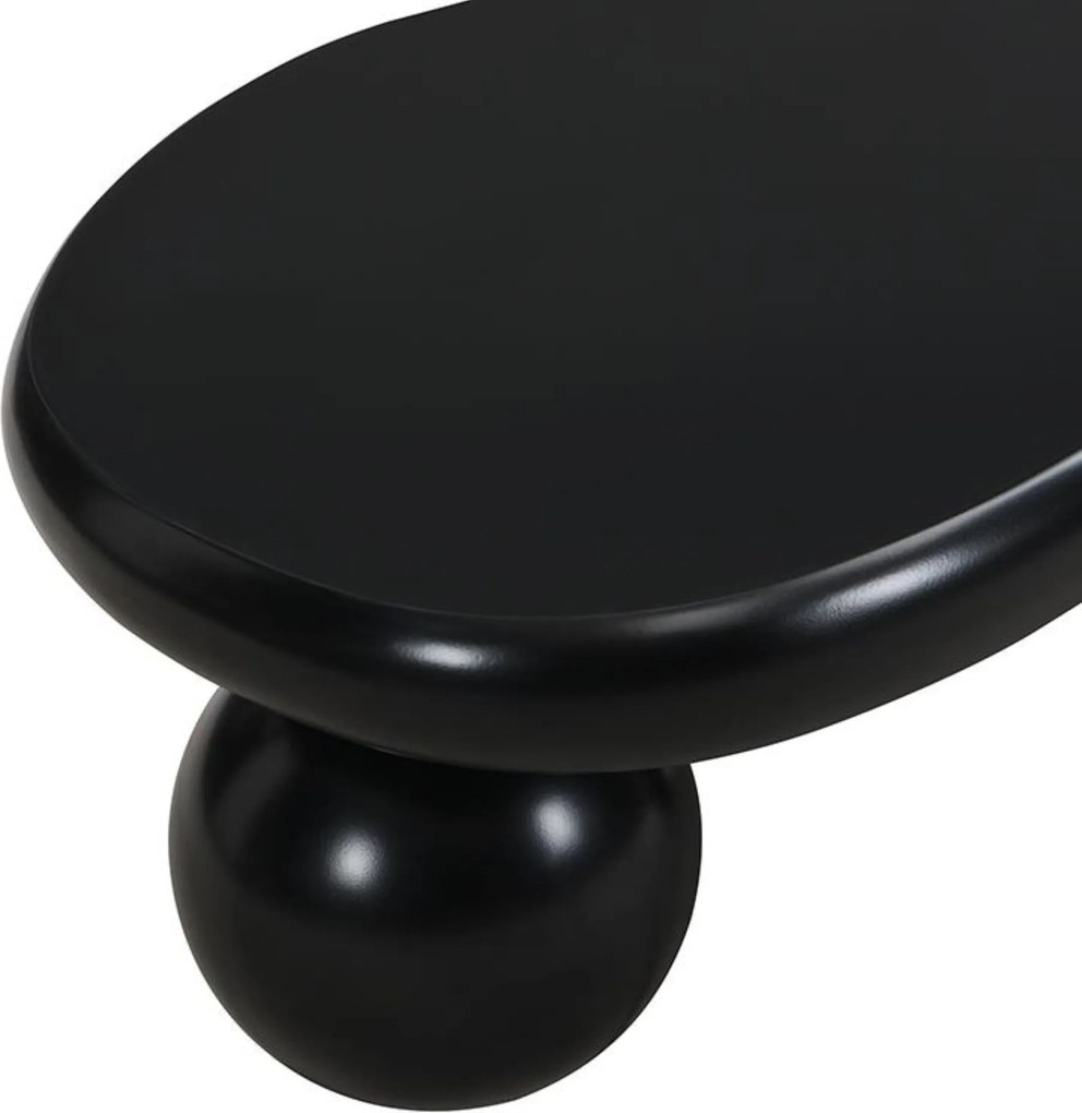 Masă de cafea în stil de nor, cu iluminare LED și design cu picioare rotunde, 95x62,5x32 cm, Negru