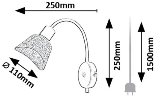 Spot de perete Rabalux 73009 FARELIA 1xE14/10W/230V