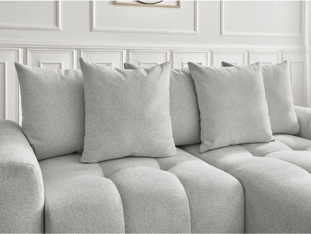 Colțar gri deschis extensibil/cu spațiu de depozitare cu tapițerie din chenille (cu colț pe partea dreaptă/cu șezlong) Roxelane – Bobochic Paris