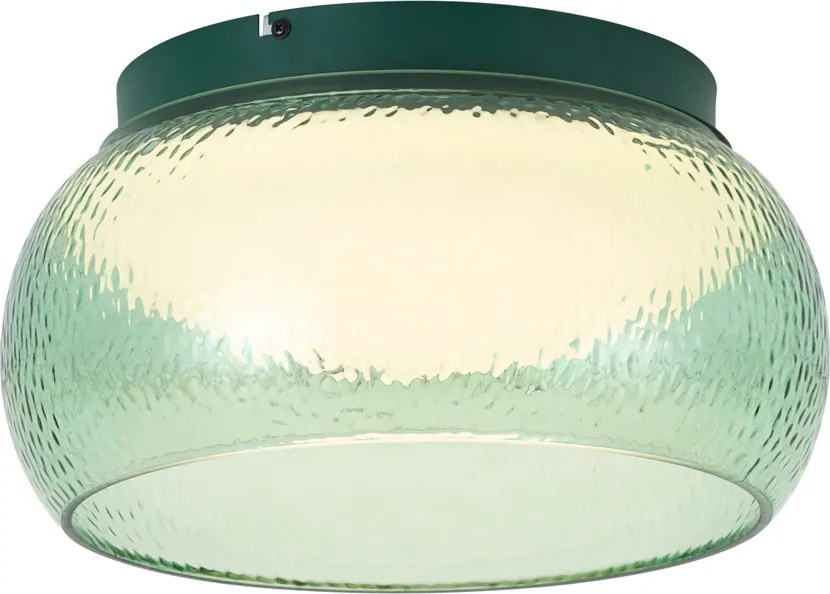 Lampă de tavan Art Deco verde cu sticlă, inclusiv LED reglabil în 3 trepte - Thimble