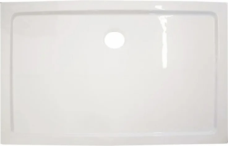 Cădiță de duș acrilică pătrată asimetrică Modena Slim, 80x120x5,5 cm