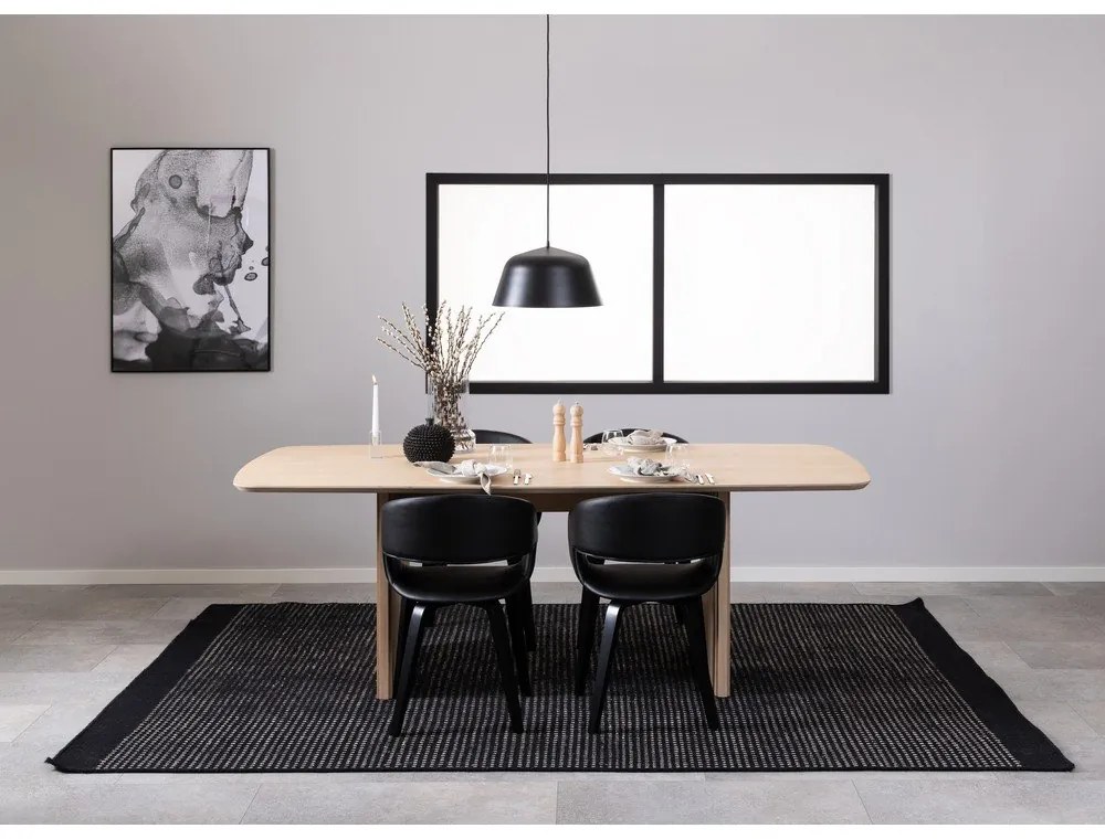 Masă de dining albă cu aspect de lemn de stejar 105x220 cm Christo – Actona