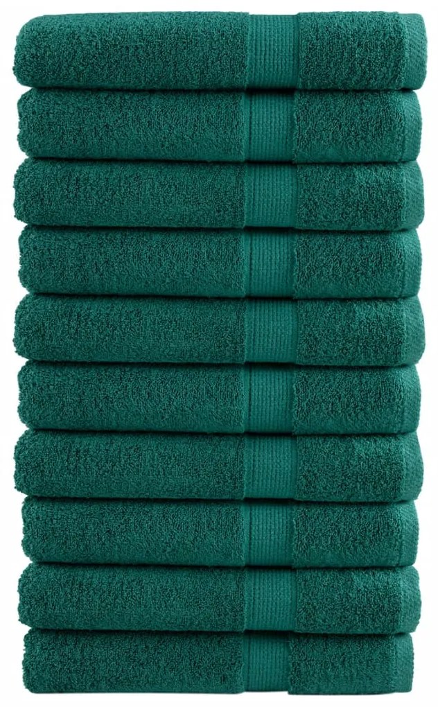 vidaXL Prosoape premium SOLUND 10 buc. verde 100x200 cm 600 gsm