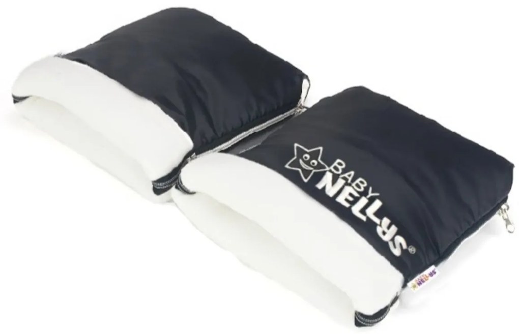 Baby Nellys ® Mânecă DUO la cărucior fuge - ecru / negru