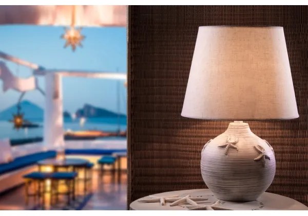 Lampă de masă MARINA 1xE27/22W/230V bej/alb 60 cm ONLI