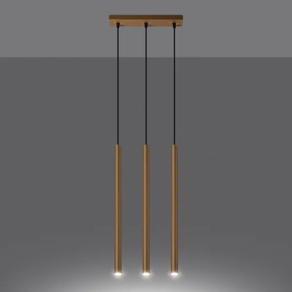 Lustră pe cablu Sollux SL.1171 PASTELO 3xG9/8W/230V auriu