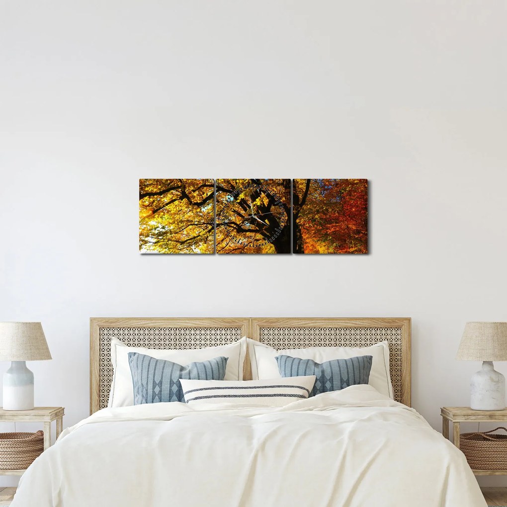 Tablou cu toamna (cu ceas) (90x30 cm)