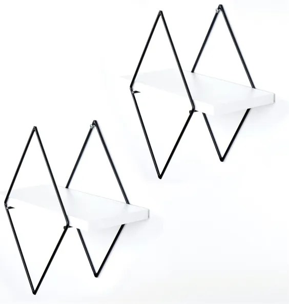 SET 2x raft de perete alb