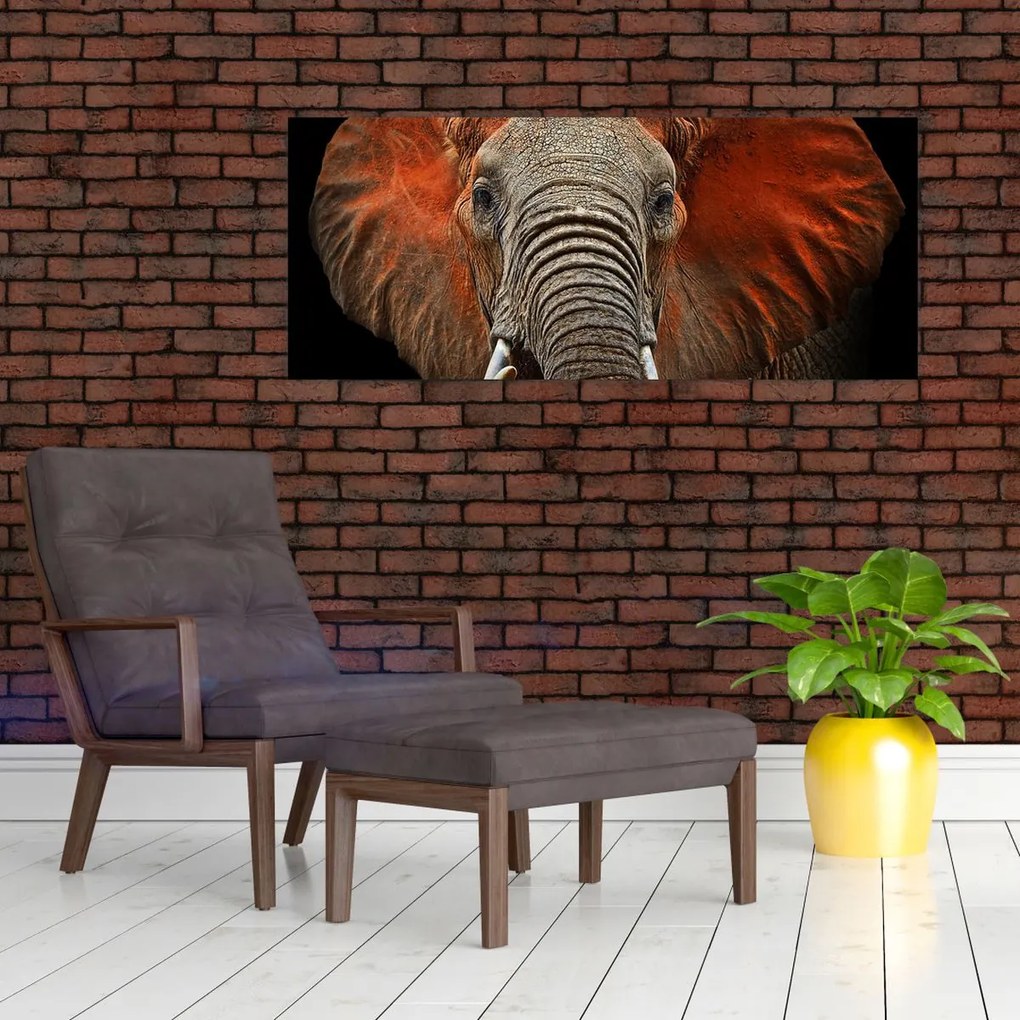 Tablou - Elefanți cu Tsavo (120x50 cm)