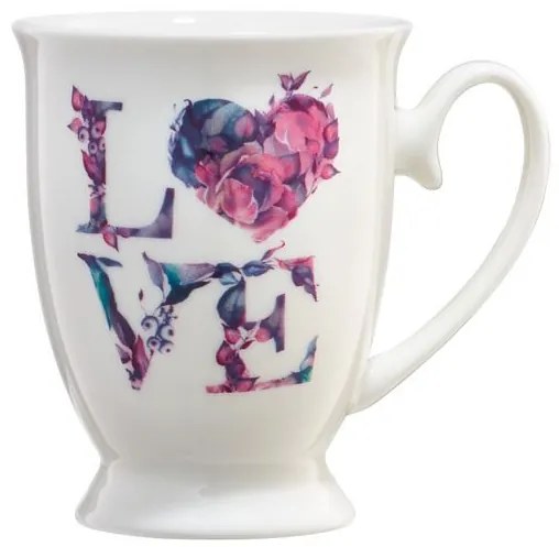 Cana cu talpa 300ml, litere florale, Love Letters