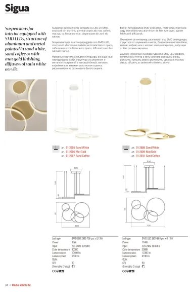 Lustră LED dimabilă pe cablu Redo 01-2607 SIGUA LED/99W/230V 3000K maro