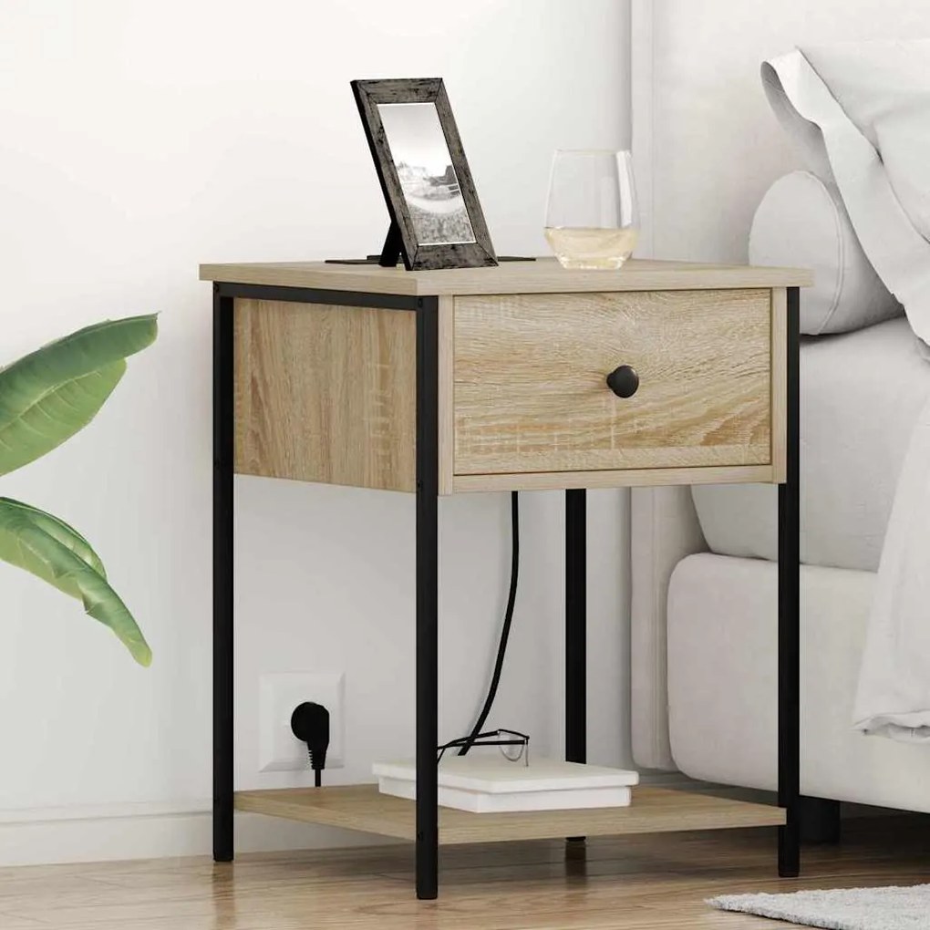 vidaXL Noptiere 2 pcs Stejar sonoma 42 x 41 x 56 cm Lemn compozit
