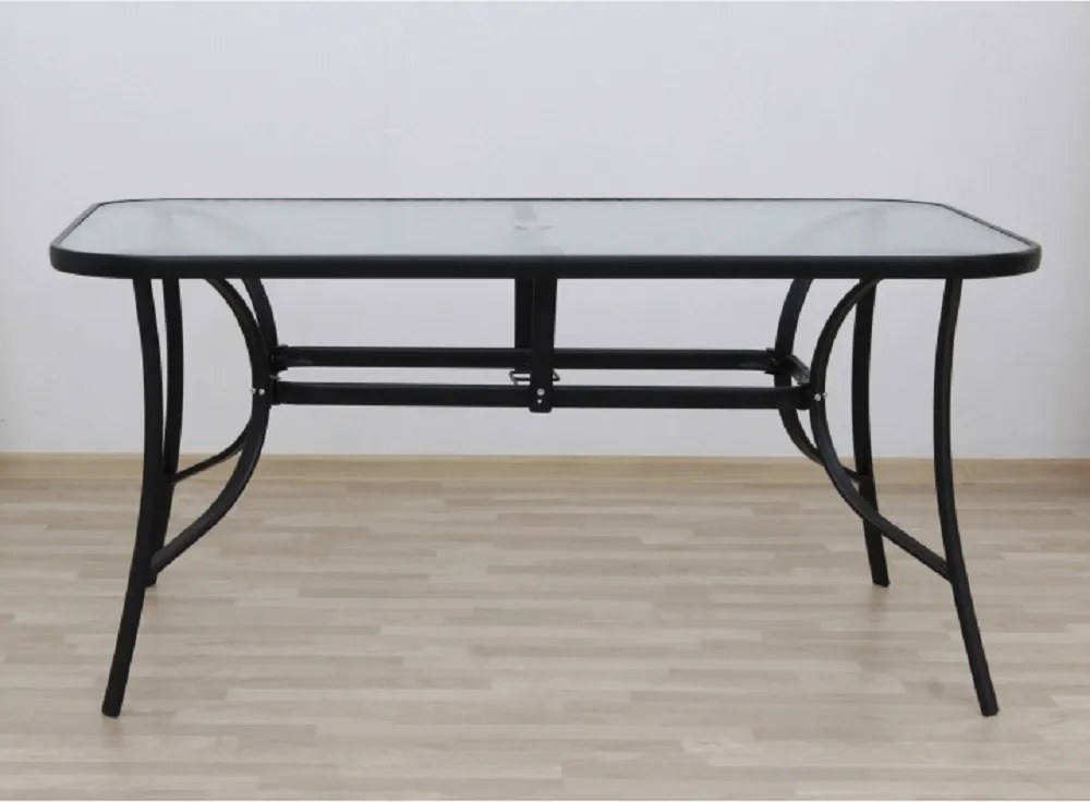 Masă dining, sticlă securizată/oţel, 150x90 cm, PASTER