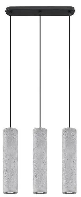 Sollux SL.0655 - Lustr LUVO 3xGU10/40W/230V beton/negru pe cablu
