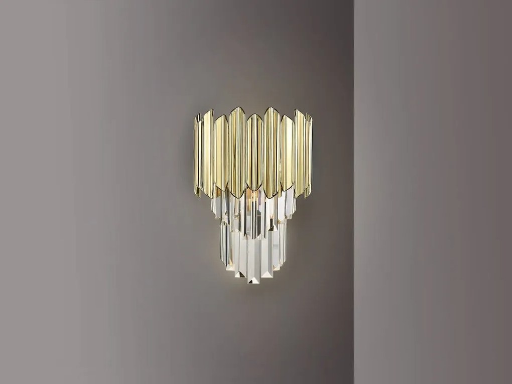 Aplica de perete design elegant Tiara crom/auriu