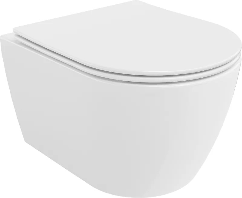 Mexen Carmen toaletă wc Rimless cu capac cu cădere lentă slim, duroplast, alb lucios - 30880400